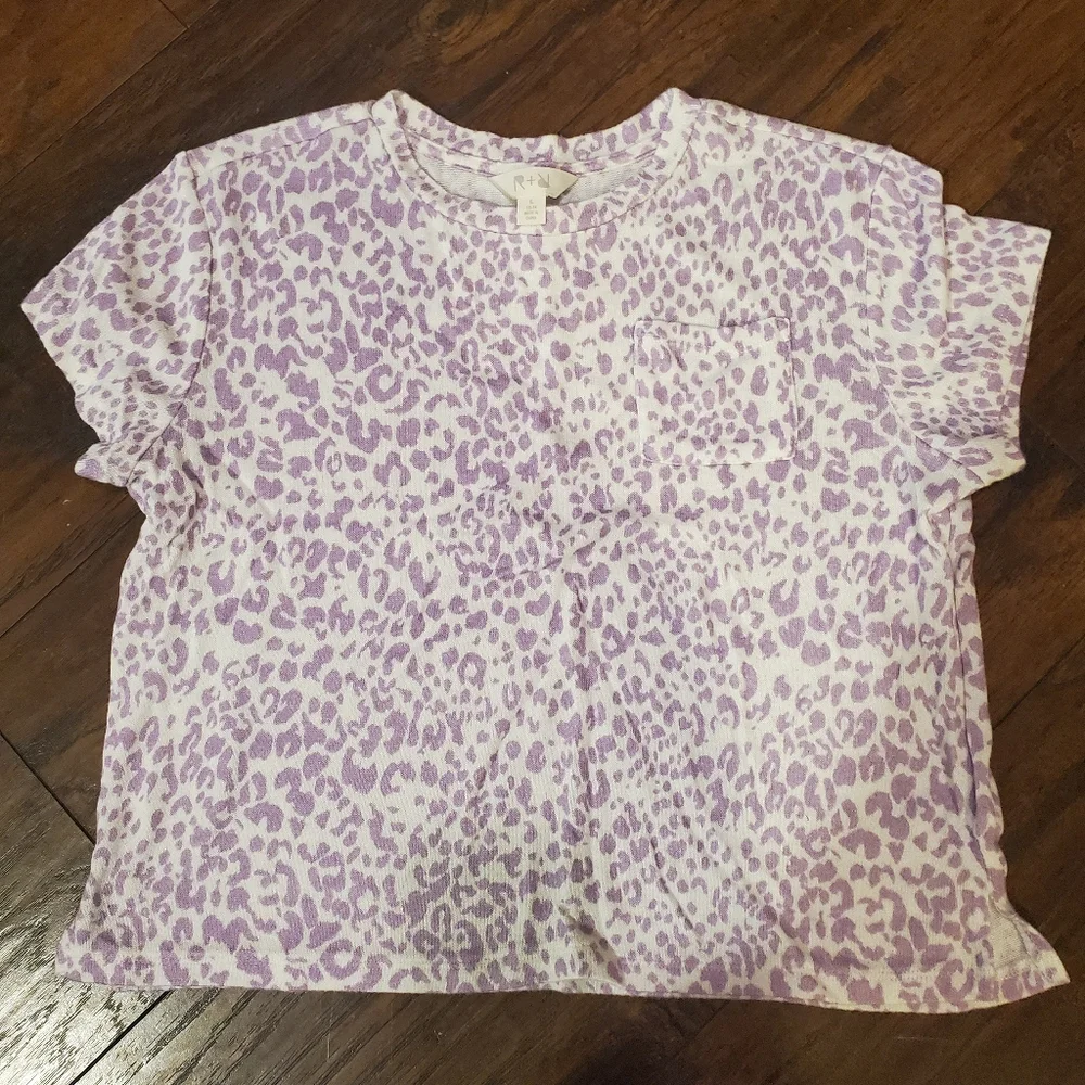 Girls Purple Leopard Print Matching Set
